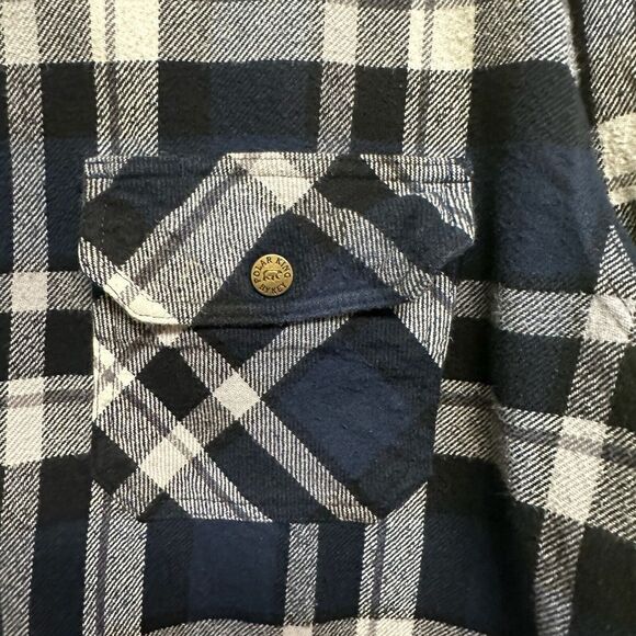 Polar King Heavyweight Flannel Mens 2XLR Shacket Snaps Plaid Outdoors‎ No Lining - Picture 2 of 9